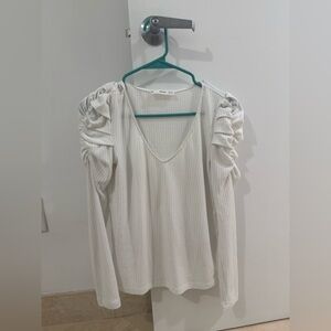 Mango long sleeve white shirt